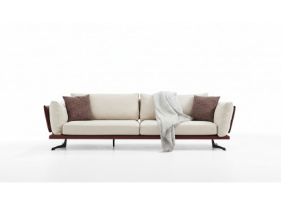 Three-seater sofa, 3-seater, fabric, beige, modern design, living room luxury