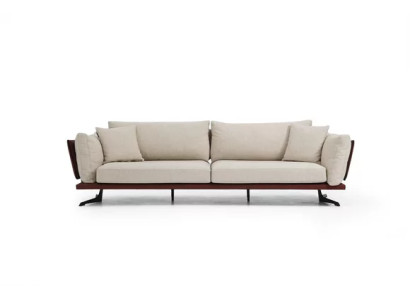 Two-seater sofa 2-seater fabric beige modern design living room luxury