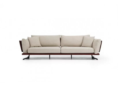 Two-seater sofa 2-seater fabric beige modern design living room luxury
