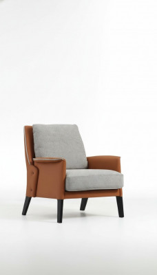 Armchair Wingback Chair Cocktail Chair Fabric Living Room Orange Modern Gray