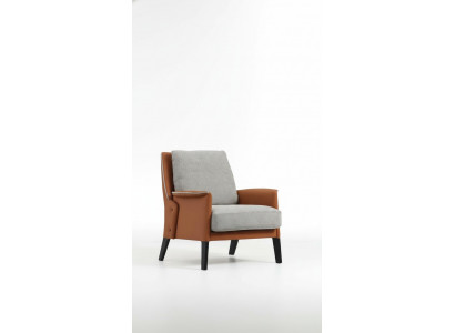Armchair Wingback Chair Cocktail Chair Fabric Living Room Orange Modern Gray