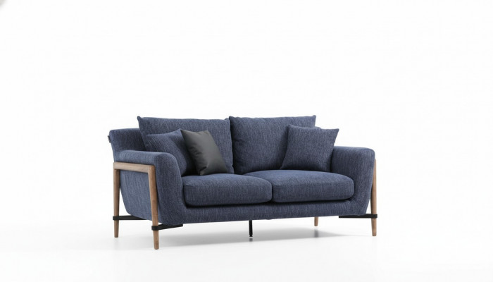 Four-seater Sofa 4-Seater Fabric Sofas Modern Design Living Room Blue