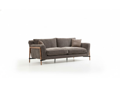 Three-seater sofa, 3-seater fabric, modern sofa design, living room, gray.