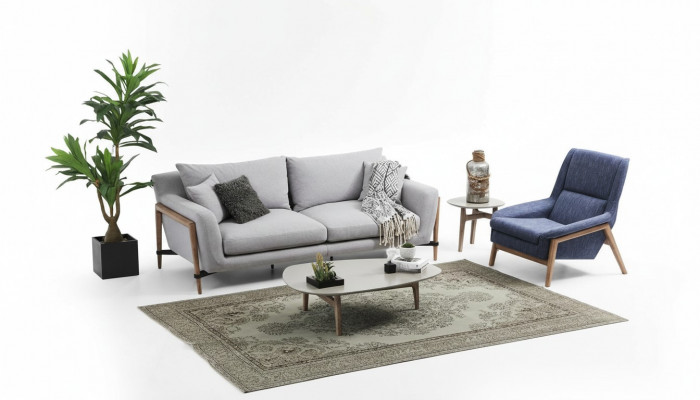Sofa set 4-seater armchair four-seater fabric sofas modern design gray