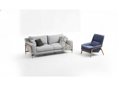 Sofa set 3-seater armchair three-seater fabric sofas modern design gray