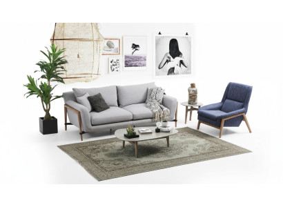 Sofa set 2-seater armchair two-seater fabric sofas modern design gray