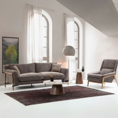Sofas Sofa Set 3-Seater Armchair Three-Seater Fabric Living Room Gray