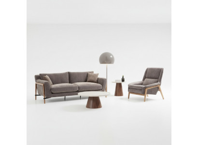 Sofas Sofa Set 3-Seater Armchair Three-Seater Fabric Living Room Gray
