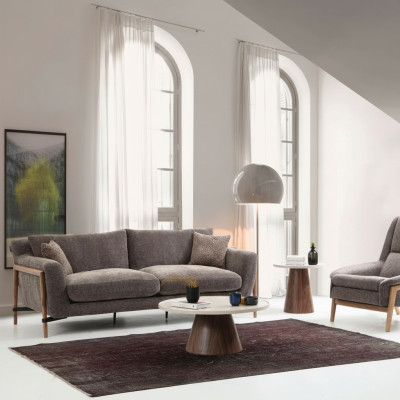 Sofas Sofa Set 2-Seater Armchair Two-Seater Fabric Living Room Gray