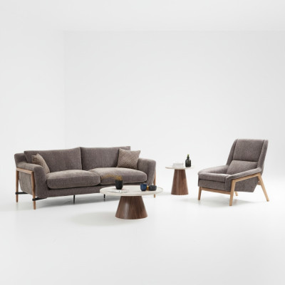 Sofas Sofa Set 2-Seater Armchair Two-Seater Fabric Living Room Gray