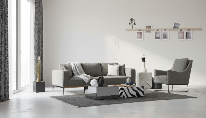 Sofa set 3-seater armchair three-seater fabric sofas modern design gray