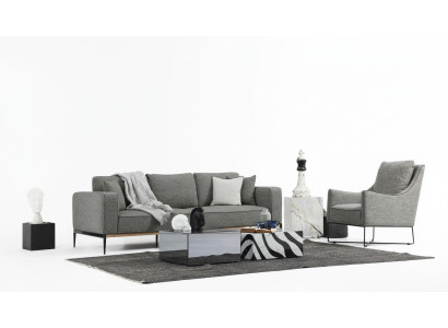 Sofa set 3-seater armchair three-seater fabric sofas modern design gray