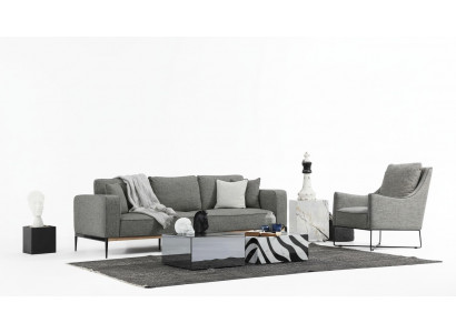 Sofa set 3-seater armchair three-seater fabric sofas modern design gray