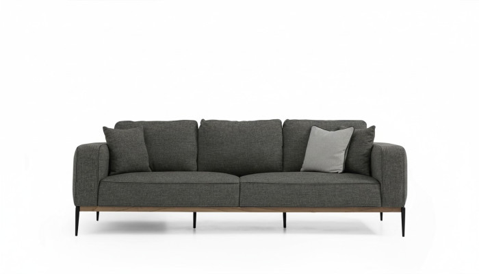 Three-seater sofa 3-seater fabric modern sofa design living room gray