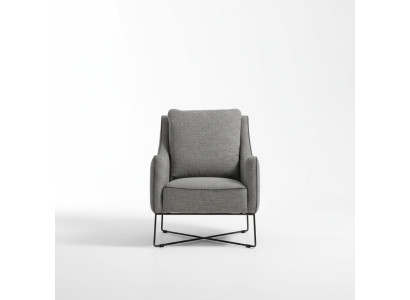 Armchair Wingback Chair Fabric Cocktail Chair Living Room Modern Gray