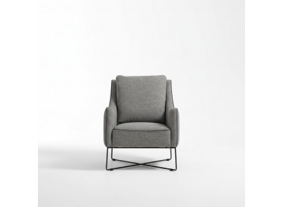 Armchair Wingback Chair Fabric Cocktail Chair Living Room Modern Gray
