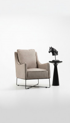 Wing chair armchair seat cocktail chair fabric living room modern beige