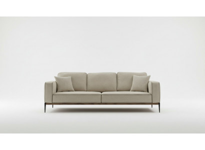 Four-seater sofa, fabric sofas, modern design, living room, beige.
