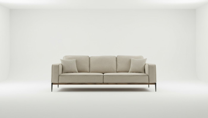 Sofa three-seater 3-seater fabric modern sofa design living room beige