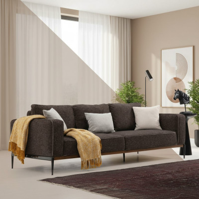 Four-seater sofa 4-seater fabric sofas modern design living room grey
