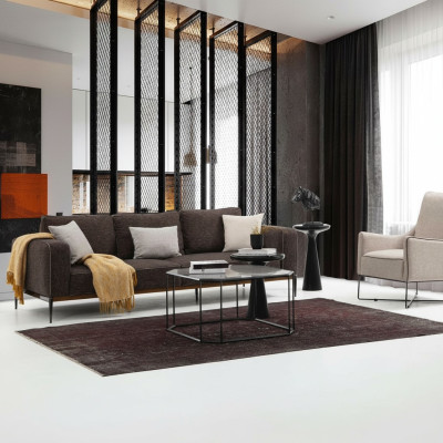 4-seater sofa set, armchair, four-seater, gray fabric sofas, modern design