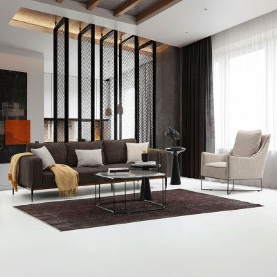 Three-seater sofa set armchair three-seater gray fabric sofas modern design