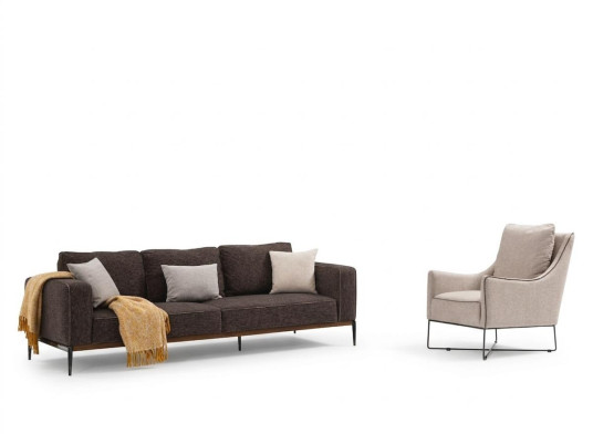 Three-seater sofa set armchair three-seater gray fabric sofas modern design