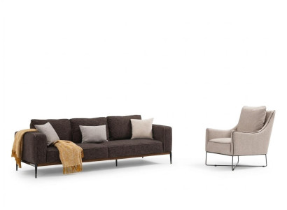 Three-seater sofa set armchair three-seater gray fabric sofas modern design