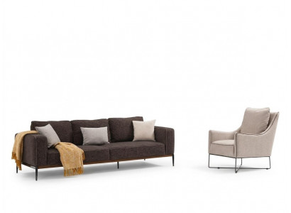 Three-seater sofa set armchair three-seater gray fabric sofas modern design