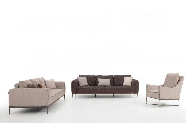 Complete sofa set couch sofa 321 seater fabric set beige