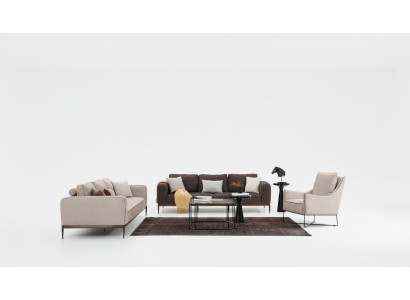 Sofa Set 221-Seater Sofa Suite Beige Sofas Armchair Modern Set
