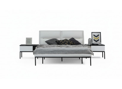 Bed frame double bed wood modern white bedroom double design