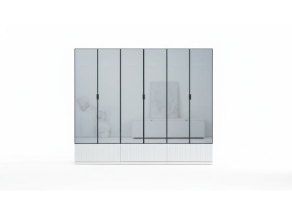 Wardrobe Closet Wood Modern White Mirror Clothes Bedroom