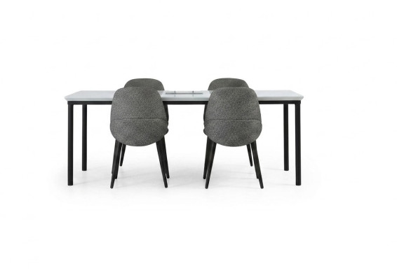 Group Dining Room Dining Table Chairs Table Wood Set 5-piece Gray Design Set