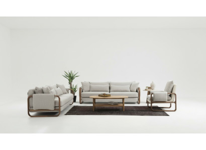 Sofa set 3+3+1 seater armchair three-seater modern fabric gray set design