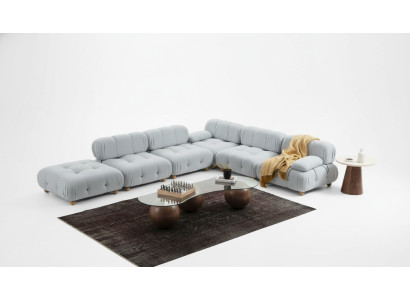 Sectional sofa fabric living room sofas corner gray modern polyester design