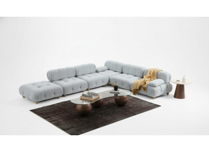Sectional sofa fabric living room sofas corner gray modern polyester design