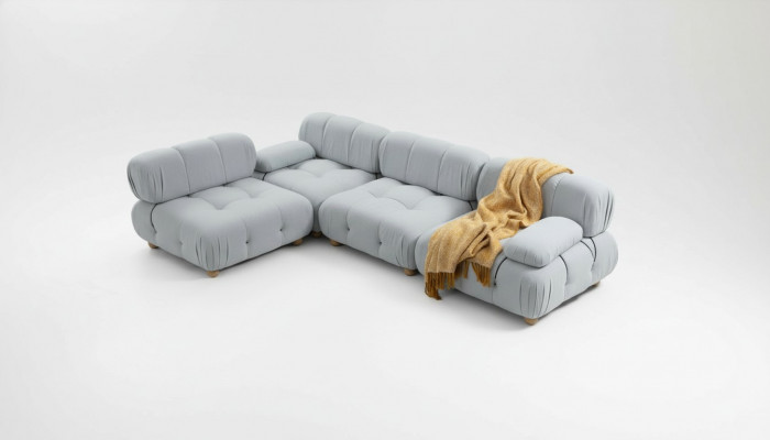 Living room sofa set, fabric, gray, modern, polyester, design