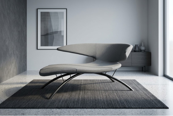Chaise lounge armchair lounger couch fabric modern seat gray seat