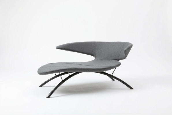 Chaise lounge armchair lounger couch fabric modern seat gray seat