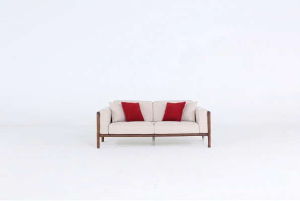 Sofa 2-seater Loveseat Modern Fabric Sofas Design Living Room New White