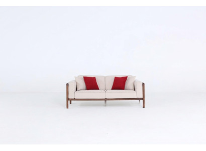 Sofa 2-seater Loveseat Modern Fabric Sofas Design Living Room New White