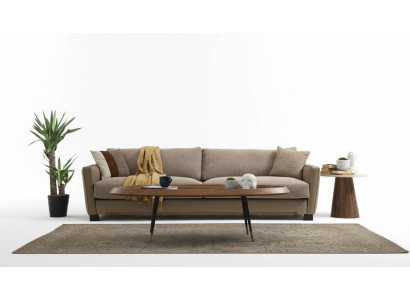 Sofa 4 seater four-seater modern fabric beige sofas design living room