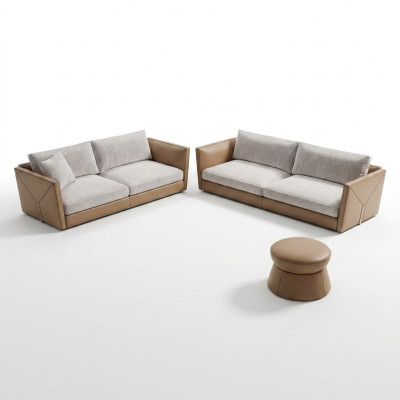 Sofa 3-Seater Three-Seater Modern Fabric Gray Sofa Design Living Room New