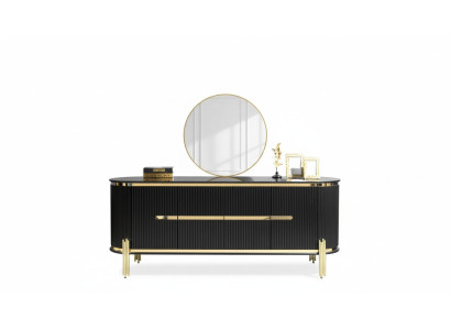 Modern sideboard stainless steel furniture sideboard dresser cabinet black new