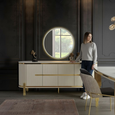 Luxury Sideboard Dresser Wood Sideboard Cabinet Dining Room Modern White