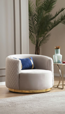 Modern armchair stainless steel furniture wing chair single-seater living room furniture