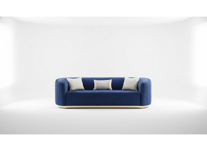 Stainless Steel Three-Seater Luxury Sofa Blue Living Room Furniture Upholstered Sofas Couches