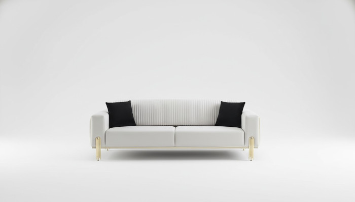 White three-seater sofa modern couch upholstered furniture living room furniture new