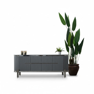Gray sideboard luxury dresser side cabinet dining room furniture wooden furniture